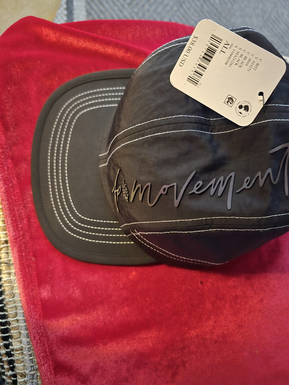 Free People Black Baseball Cap with Contrast Stitching